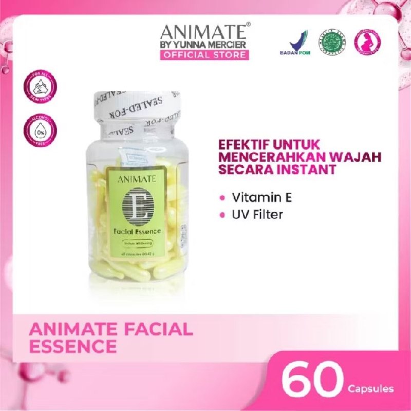 Serum VIRAL Wajah Animate Vitamin E  Mencerahkan Kulit Wajah Kusam Essence Wajah Mencerahkan