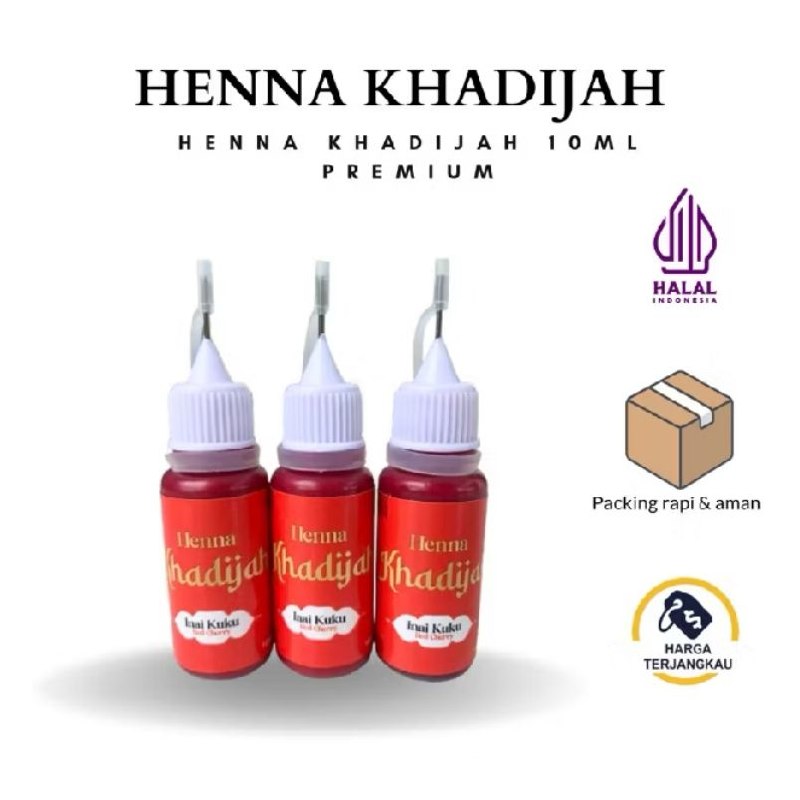 Henna Khadijah Inai Kuku Premium 10ml Sah untuk Sholat