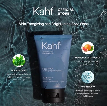 Kahf Skin Energizing and Brightening Face Wash - Pembersih Wajah Pria Cerah | Merah Jingga Official