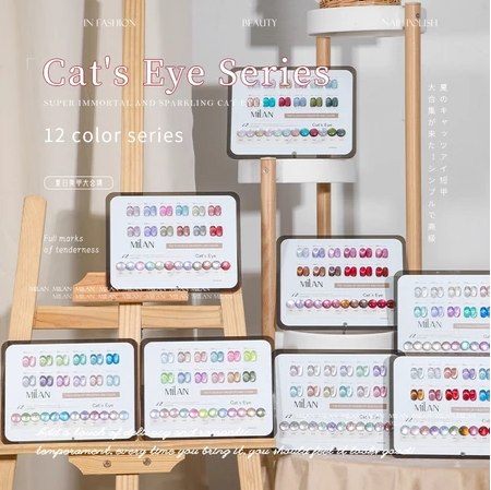 Model Baru 15ml 8/9/12/16 Warna Set Cat Kuku Gel Mata Kucing Magnetik