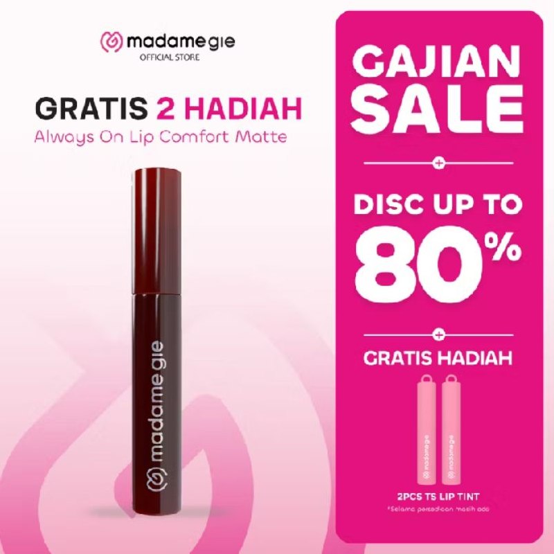 NEW LAUNCH GRATIS 2 HADIAH Madame Gie Always On Lip Comfort Matte